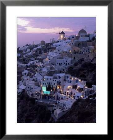 Windmill And Village Of Oia, Island Of Santorini (Thira), Cyclades, Greece by Gavin Hellier Pricing Limited Edition Print image