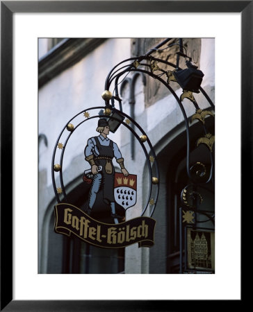 Decorated Sign Of Locally Produced Beer Called Gaffel Kolsch In Old Town, North Rhine Westphalia by Yadid Levy Pricing Limited Edition Print image
