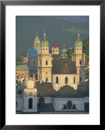 Elevated View Of Kollegienkirche And Cathedral Domes, Salzburg, Unesco World Heritage Site, Austria by Gavin Hellier Pricing Limited Edition Print image