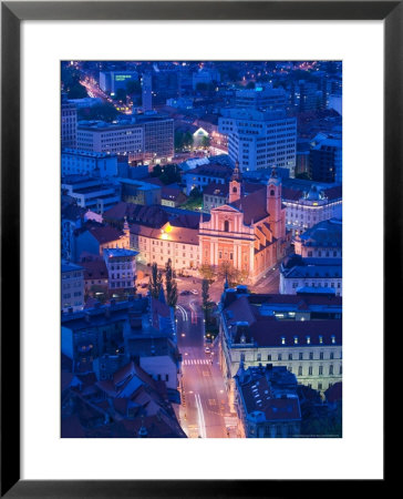 Presernov Trg Square, View From Castle Hill, Ljubljana, Slovenia by Walter Bibikow Pricing Limited Edition Print image