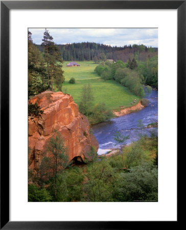 Blue Amata River Snakes Through Zvartas Valley, Gauja National Park, Latvia by Janis Miglavs Pricing Limited Edition Print image