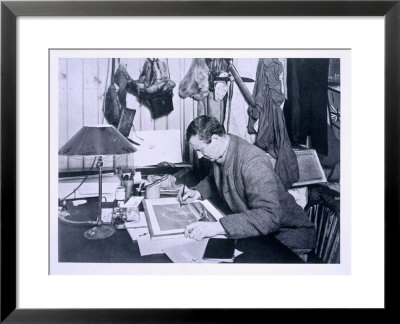 Dr. Wilson Working Up A Sketch At Cape Evans. From Scott's Last Expedition by Herbert Ponting Pricing Limited Edition Print image