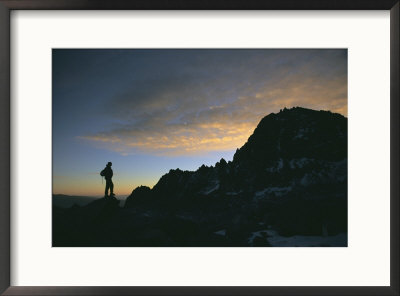 A Climber In The North Palisades At Sunset by Jimmy Chin Pricing Limited Edition Print image