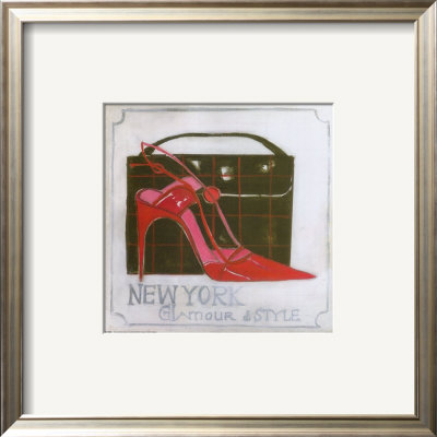 Ny Glamour & Style, Black/Red Shoe by Marina Addison Pricing Limited Edition Print image