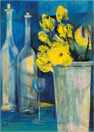 Gelbe Blumen Mit Flaschen by Marlis Schildt Pricing Limited Edition Print image