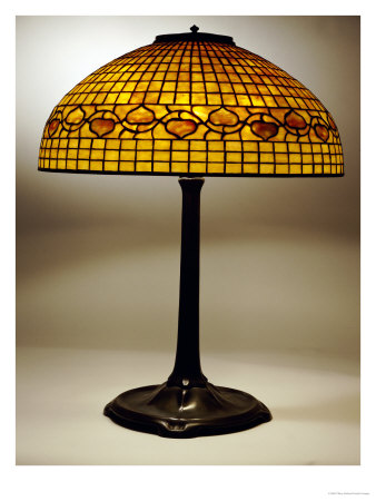 An Acorn Leaded Glass And Bronze Table Lamp by Tiffany Studios Pricing Limited Edition Print image
