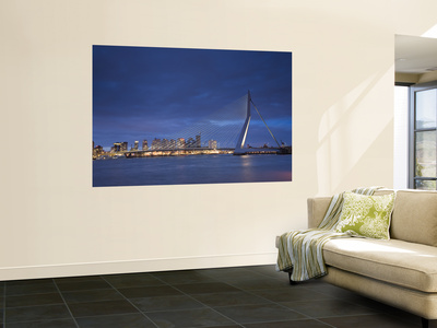 Erasmus Suspension Bridge, Rotterdam, Holland by Michele Falzone Pricing Limited Edition Print image