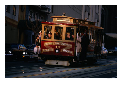 Cable Car Travelling Up Nob Hill, San Francisco, California, Usa by Curtis Martin Pricing Limited Edition Print image