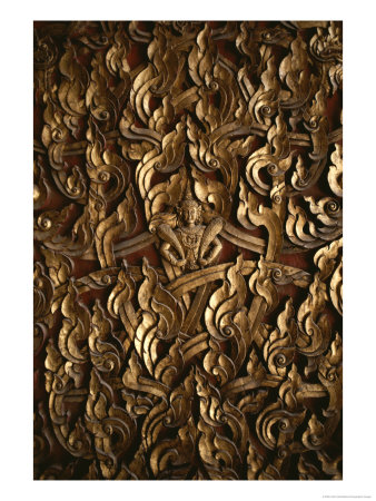 Ornate Flame-Like Carving Surrounds Buddha On A Relief Sculpture by Jodi Cobb Pricing Limited Edition Print image