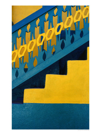 Detail Of Colourful Staircase, Flores, El Peten, Guatemala by Richard I'anson Pricing Limited Edition Print image