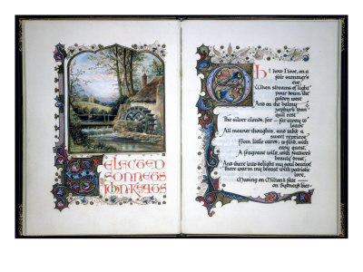 Calligraphic Sonnets-Title Page And Following Page by John Keats Pricing Limited Edition Print image