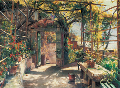 In The Pergola by Peder Mork Monsted Pricing Limited Edition Print image