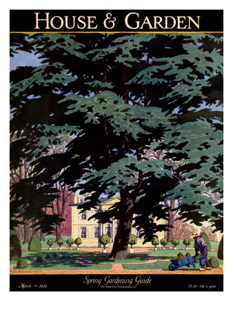 House & Garden Cover - March 1927 by Pierre Brissaud Pricing Limited Edition Print image