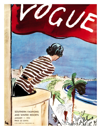 Vogue Cover - January 1932 by Carl Eric Erickson Pricing Limited Edition Print image