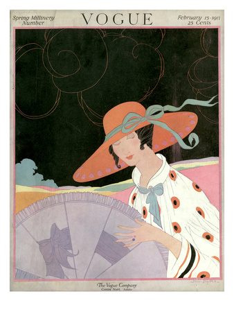 Vogue Cover - February 1917 by Helen Dryden Pricing Limited Edition Print image