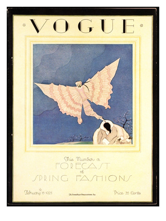 Vogue Cover - February 1925 by Charles Martin Pricing Limited Edition Print image
