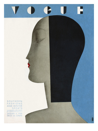 Vogue Cover - January 1930 by Eduardo Garcia Benito Pricing Limited Edition Print image