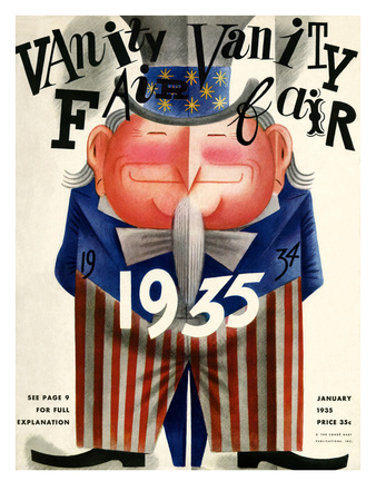 Vanity Fair Cover - January 1935 by Miguel Covarrubias Pricing Limited Edition Print image
