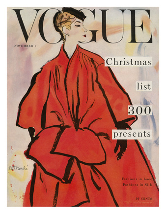 Vogue Cover - November 1953 by Rene R. Bouche Pricing Limited Edition Print image