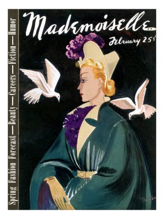 Mademoiselle Cover - February 1937 by Elizabeth Dauber Pricing Limited Edition Print image