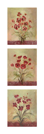 Red Spray Triptych by Debra Lake Pricing Limited Edition Print image