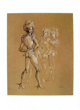 Male And Two Temptations by Leonor Fini Pricing Limited Edition Print image