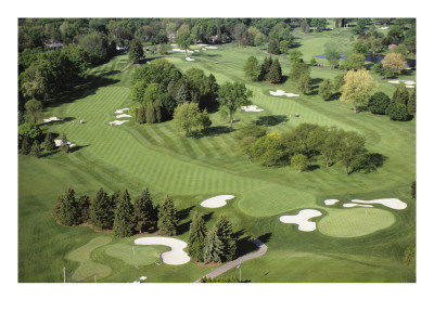 Oakland Hills Country Club, Hole 18 Aerial by Dom Furore Pricing Limited Edition Print image