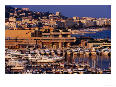 Harbor And Palais Des Festivals From The Hilltop In Le Suquet (The Old Town Quarter), Cannes, Franc by Richard I'anson Pricing Limited Edition Print image