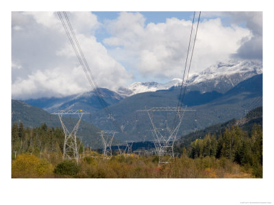 Power Lines Go Through A Wild Mountain Valley by Taylor S. Kennedy Pricing Limited Edition Print image