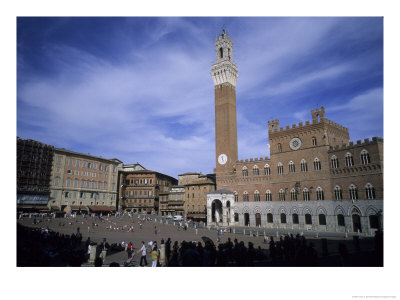 The Piazza Del Campo On A Summer Day With A Few Tourists Around, Siena, Tuscany, Italy by Taylor S. Kennedy Pricing Limited Edition Print image