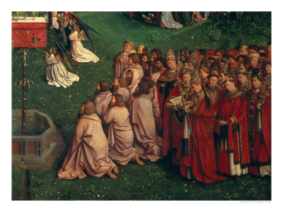 The Ghent Altarpiece, Detail From The Adoration Of The Mystic Lamb, 1432 by Hubert & Jan Van Eyck Pricing Limited Edition Print image