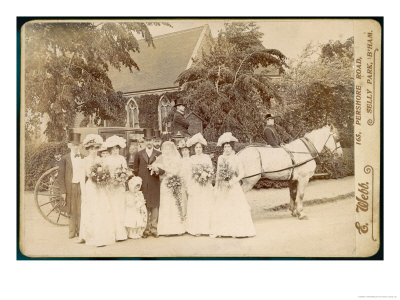 The Wedding Of Mr. Edwin Frederick Sage To Clare Weston At St. Stephen's Selly Hill by E. Webb Pricing Limited Edition Print image