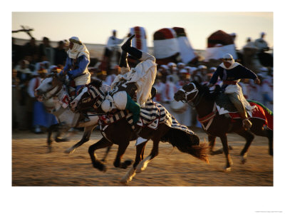 Stunt Horsemen At Sahara Festival, Douz, Tunisia by Craig Pershouse Pricing Limited Edition Print image