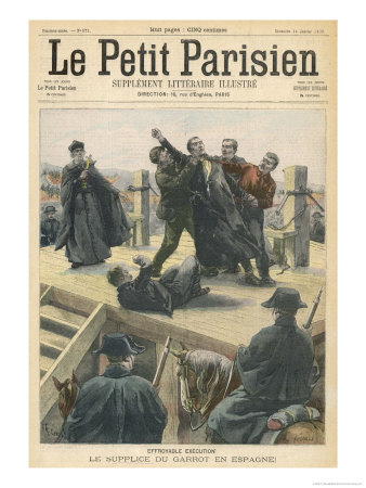 Spanish Criminal Is Reluctant To Be Executed By The Garrotte by F. Meaulle Pricing Limited Edition Print image