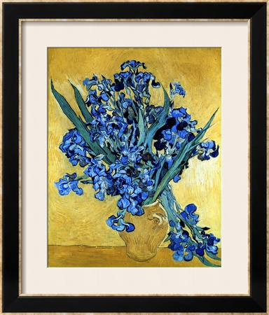 Still Life: Vase With Irises Against A Yellow Background by Vincent Van Gogh Pricing Limited Edition Print image