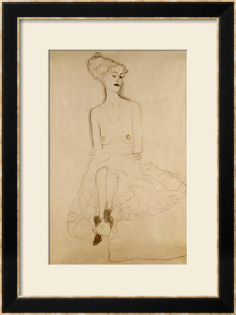 Seated Woman, 1908 by Gustav Klimt Pricing Limited Edition Print image