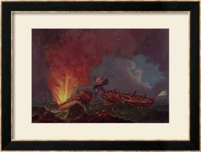 The Engagement Between The Quebec And The Surveillante by Auguste Rossel De Cercy Pricing Limited Edition Print image