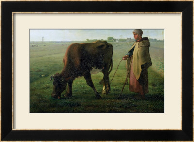 Woman Grazing Her Cow, 1858 by Jean-François Millet Pricing Limited Edition Print image