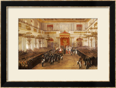 Taking An Oath Of Allegiance In The Georgievskii Hall On The 8Th September, 1843 by Adol'f Ignatievich Ladurner Pricing Limited Edition Print image