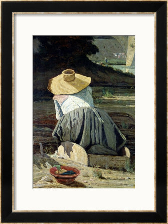 Washerwoman By The River, 1860 by Paul Camille Guigou Pricing Limited Edition Print image
