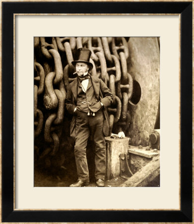 Isambard Kingdom Brunel (1806-1859) At Millwall, Leaning Against A Chain Drum, November 1857 by Robert Howlett Pricing Limited Edition Print image