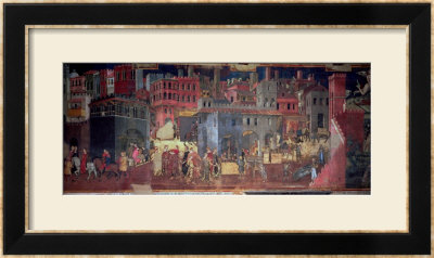 Good Government In The City,1338-40 (Detail) by Ambrogio Lorenzetti Pricing Limited Edition Print image