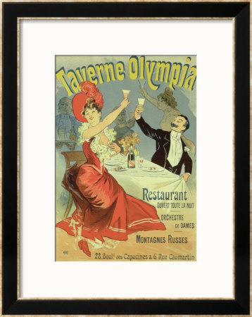 Reproduction Of A Poster Advertising The Taverne Olympia, Paris, 1899 by Jules Cheret Pricing Limited Edition Print image