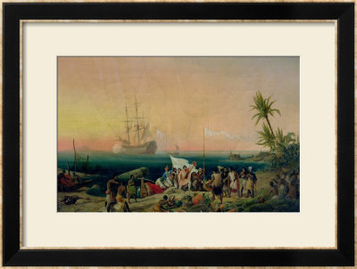 Jean De Bethencourt, Norman Navigator, Discovering The Island Of Lanzarote In 1402, 1848 by Louis Garneray Pricing Limited Edition Print image