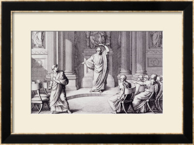 Cicero Denouncing Catiline, Engraved By B. Barloccini, 1849 by C. C Perkins Pricing Limited Edition Print image