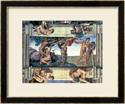 Sistine Chapel Ceiling: The Fall Of Man And The Expulsion From The Garden Of Eden by Michelangelo Buonarroti Pricing Limited Edition Print image