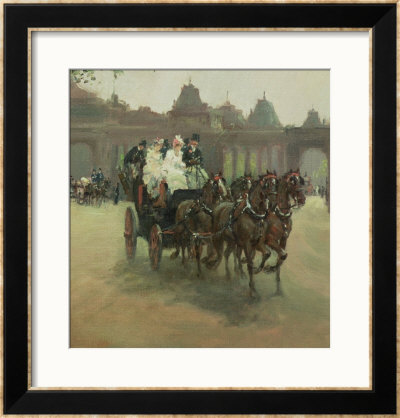 Carriages At Hyde Park by Albert Ludovici Pricing Limited Edition Print image