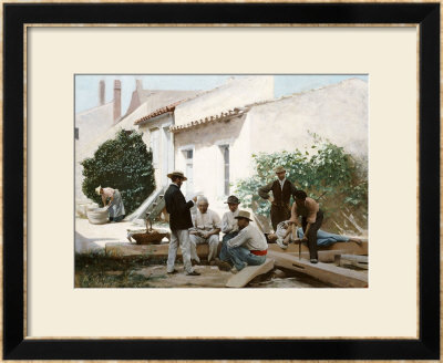 Reading The Newspaper, 1889 by Philippe Jolyet Pricing Limited Edition Print image