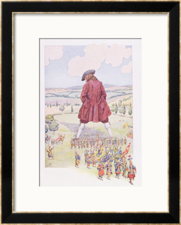 Gulliver Inspecting The Lilliputian Army, Illustration From A French Edition Of Gulliver by Pseudonym For Onfray De Breville Job Pricing Limited Edition Print image