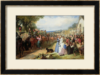 The Girls We Left Behind Us, The Departure Of The 11Th Hussars For India by Thomas Jones Barker Pricing Limited Edition Print image